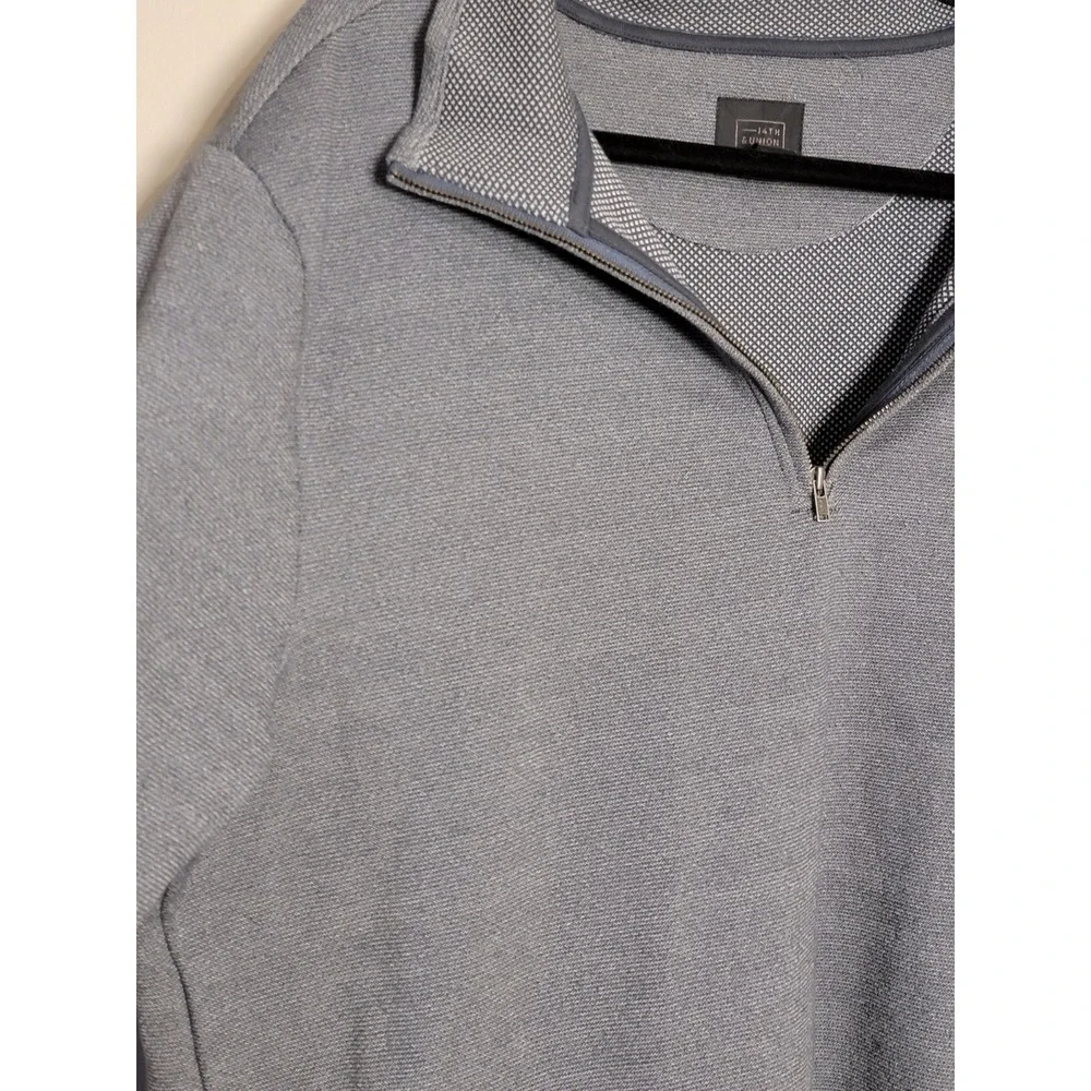 14th and Union Large 1/4 Zip Men's sweater -‎ Heather gray